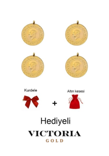 Vıctorıa Gold 4 Adet Tam Altın -hediyeli Eski Tarihli Kulplu 22 Ayar