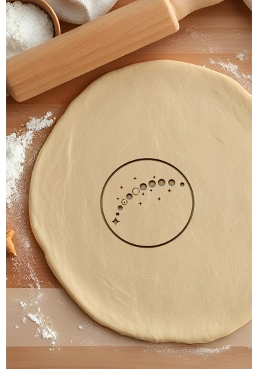 Ay Döngü Kurabiye Kalıbı, Hamur Şekillendirici, Bisküvi Kalıbı, Kolay Kesim Ucu Beyaz