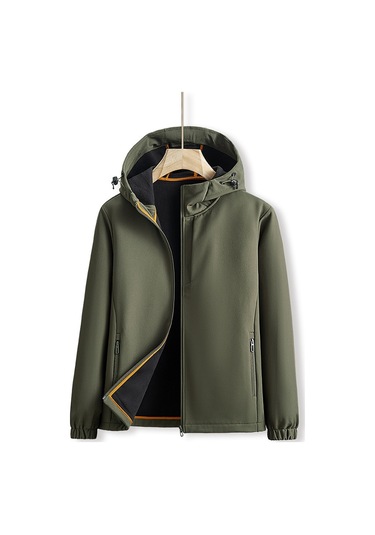 Erkekler İçin Açık Hava Spor Günlük Kapüşonlu Ceket Yeşil
