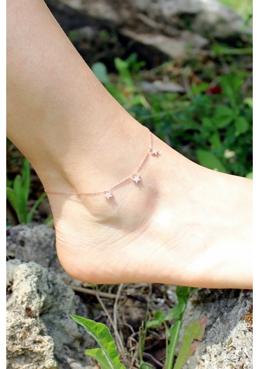 Argentum Concept Zirkon Taşlı 925 Ayar Gümüş Yıldız Halhal - H000101 Pembe