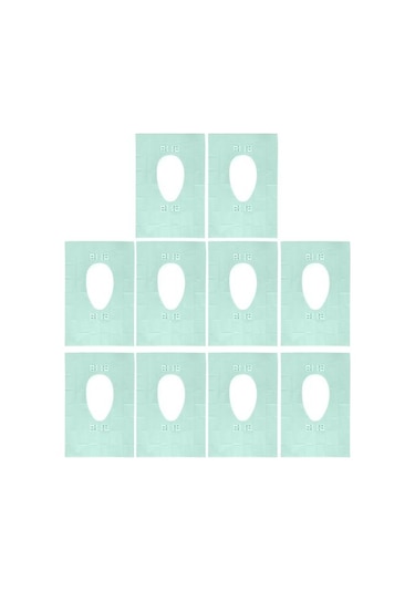 Yeşil 10 Adet Klozet Kapağı Yıkanabilir Biyobozunur Lazımlık Eğitimi Kamu Tuvalet Kağıt Tuvalet Astarı