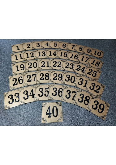 Kapı Numaraları 3x3 Cm  Yapışkanlı NO 1 den 40 A