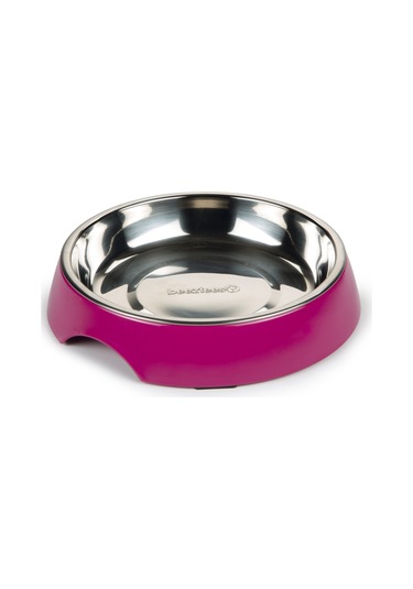 Beeztees Kedi Mama Su Kabı, Paslanmaz Çelik, Pembe, 18,5cm, 420ml