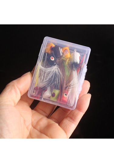 Neevoyu "10'lu Yüzey Yem Seti - Sunfish, Alabalık Ve Bass İçin No.8 Kancalı Popper Fly"