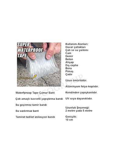 Waterproof Tape Su Geçirmez Güçlü Tamir Bandı Çamur Bant (456521417)