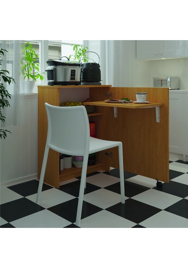 Asratrend Mutfak Fonksiyonel Kilerdolabı+Katlanır Masa Afrika Ceviz