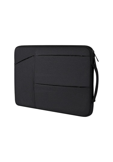 St02 Büyük Kapasiteli Su Geçirmez Şok Emici Laptop Çanta, Boyut: 14.1-15.4 İnç Gizemli Siyah Siya