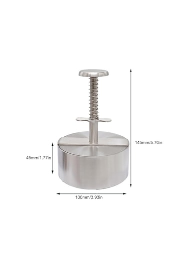 Yaylı Düğmeli Ayarlanabilir Burger Presi Hamburger Köfte Makinesi, Paslanmaz Çelik Yapışmaz Dolgulu Hamburger Presi Makinesi 10 Cm