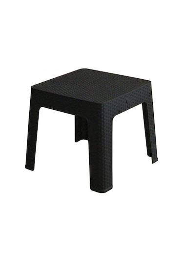 Rattan Plastik Sehpa Koyu Kahve