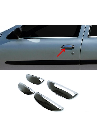 Dacia Logan Mcv 2005-2012 Arası Krom Kapı Kolu 4 Kapı P.çelik