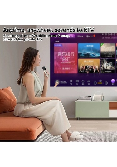 Besthome1 Taşınabilir Bluetooth Karaoke Hoparlör - 5w Ses, Led Işık, Kablosuz Mikrofonlar