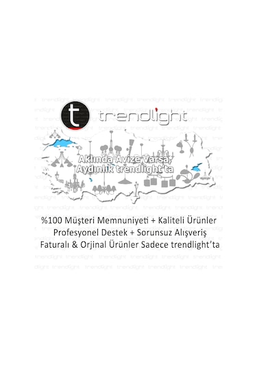 Trendylight Sultan 5 Kollu Beyaz Yaldızlı Kristal Taşlı Avize