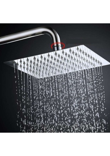 Primepickings C Yağış Duş Başlığı 10/8/6 Inç Paslanmaz Çelik Ultra-ınce Şelale Duş Başlıkları Yağış Duş 2 Katlı Gri