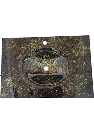 Cam Lavabo Siyah Beyaz Desenli 100 x 56 CM 12 Mm