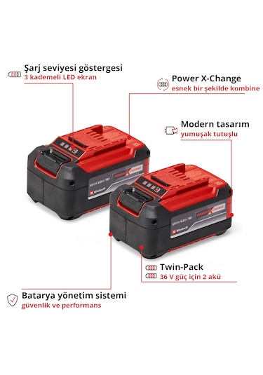 Einhell 2x18V 5,2 Ah Power-X-Change Twinpack Akü - 4511526