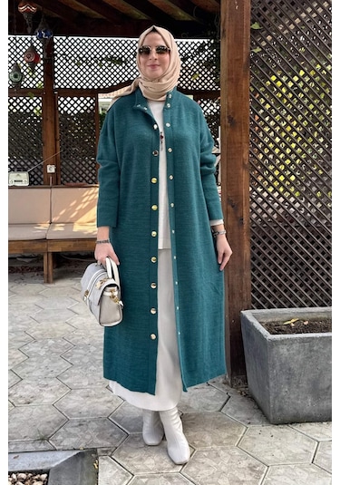 Rabia Şamlı Yakut Angora Triko Kap Zümrüt Çok Renkli