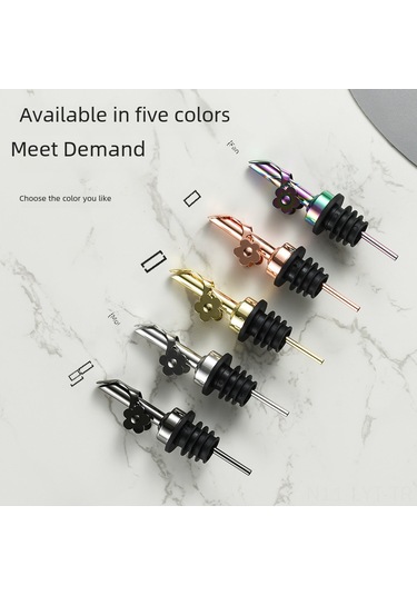 Youtek 304 Paslanmaz Çelik Otomatik Açılıp Kapanan Sızıntısız Yağ/wine/sos/sirke Fişi - Gül Rengi Çiçek Desenli Cam Şişe Tıkanırtı Diğer