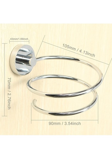 Novahub Duvara Monte Saç Kurutma Makinesi Tutucu, Krom Paslanmaz Çelik Askı Rafı Çok Renkli