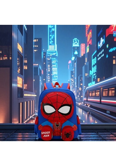 Topshop1 Marvel Süper Kahraman Spider-man Koyu Mavi Erkek Örümcek Sırt Çantası Ayarlanabilir Omuz Askılı Günlük İş Ve Tatil İçin 11 Farklı Kullanım Altın