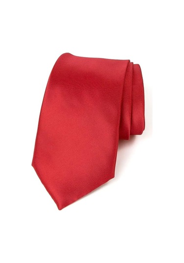 Tezzgelsin Erkek Saten Kravat ve Mendil Set Kırmızı
