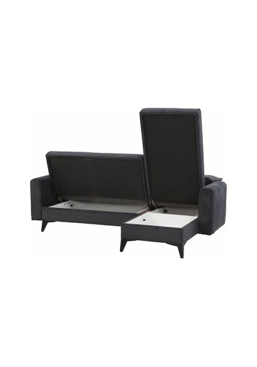 Sera Köşe Fitilli Kumaş Koltuk Antrasit Siyah