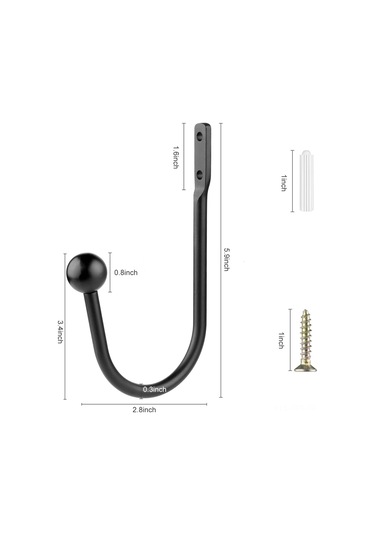 Hfambition Mat Siyah Alüminyum Pencere Perde Braketleri 4'lü Set - Dayanıklı, Yük Taşıma, Kaydırıcı Korumalı Ev Dekorasyon Aksesuarı