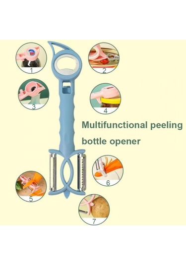 3 Pcs 7 Arada 1 Çok Fonksiyonlu Peeling Şişe Açıcı Piner Grater Açıcı Pembe Diğer