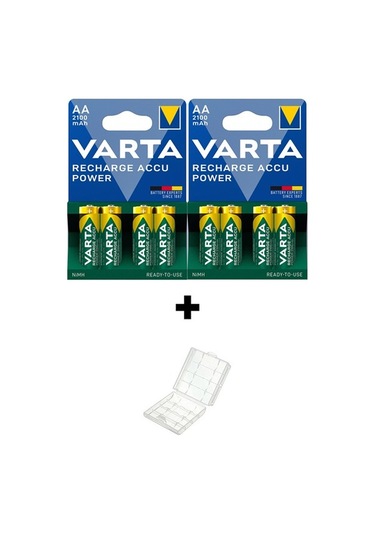 Varta 2100 mAh Şarjlı AA Kalem Pil 8'li + Pil Kutusu