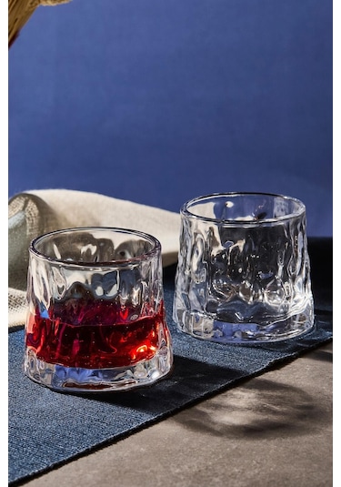 Greta Şeffaf 2'li Kristal Viski Kokteyl Meşrubat Bardağı Japon Style 160ml