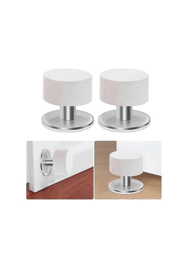 Adet Kendinden Yapışkanlı Kapı Stoperi Sağlam Paslanmaz Çelik Kauçuk Stoper Beyaz Diğer