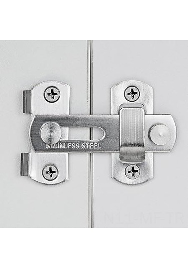 Mufunye 4 Adet Çelik Ahşap Kapı Kilidi, 7x5 Cm, Paslanmaz Çelik, Kayar Kapı, Dolap, Banyo, Antika Stili, Kolay Kurulum, Çekme Kapı Güvenliği Gümüş