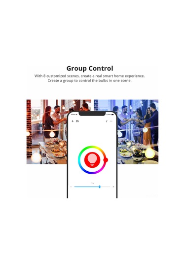 Wezone Akıllı Wifi Ampul - Rgb Led, Ses Kontrolü, Zamanlayıcı, Grup Yönetimi, E27