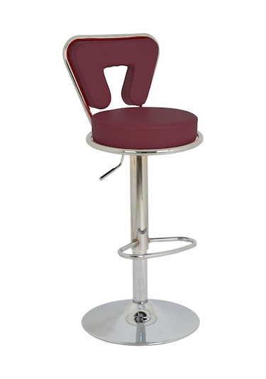 Bürocci Virago Bar Sandalyesi - Bordo Deri - 9540S0102 Çok Renkli