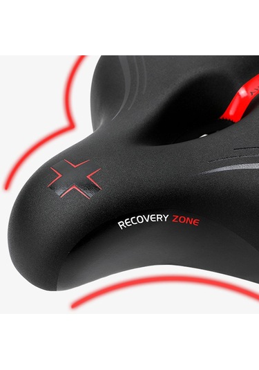 Suntek Konforlu Bisiklet Koltuğu Pu Deri Çin-kırmızısı Kırmızı - Siyah