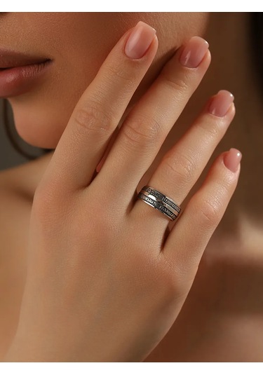 Serebranyj Dom Ortodoks Yüzük Geniş Gümüş 925 9888272 Gri