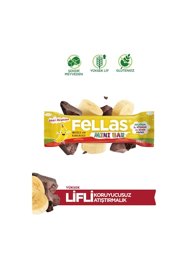 Fellas Muz ve Kakaolu Mini Kids Bar 12 x 28 G