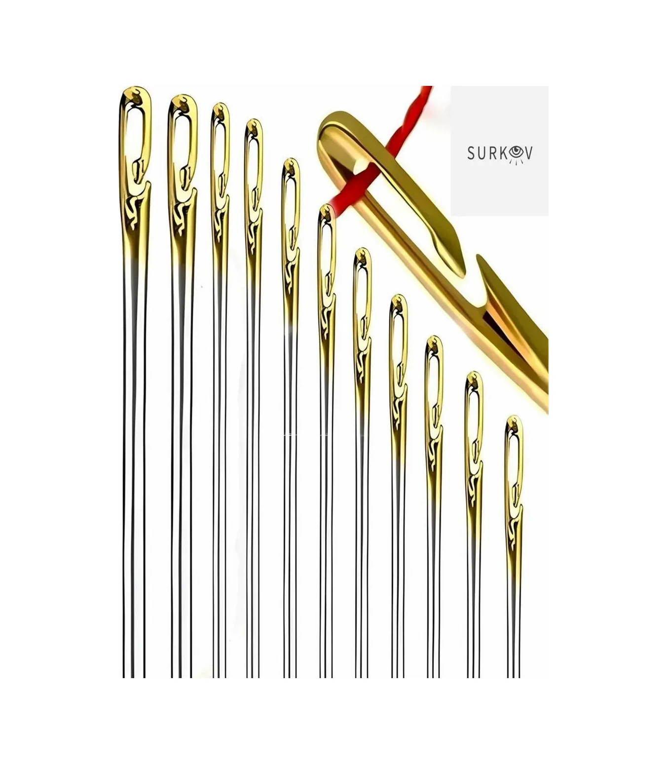 Surkov Yan Girişli 12'li Görme Engelli Dikiş İğnesi Seti 277636754