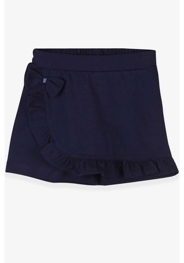 Breeze Kız Çocuk Etek Şort Fırfırlı Fiyonklu 1.5-5 Yaş, Lacivert