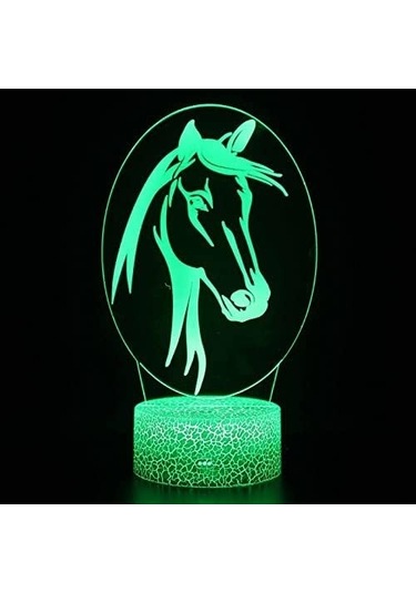 Goldenqian Erkek Için At Tarzı 3d Gece Lambası 16 Renk Kız Odası Dekoru Illusion Led Lamba Usb At Tarzı Şekil Uygun Çocuklar Hayranlar Noel Hediyeleri Shb731 Siyah