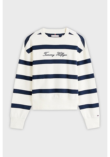 Tommy Hilfiger Bayan Sweat Ww0ww45743 0fg Beyaz-lacivert Beyaz-lacivert