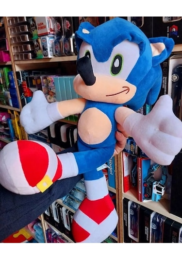 Sonıc Peluş 45 Cm Büyük Boy Oyuncak Sonic Yurtdışı Orjinal Sonik