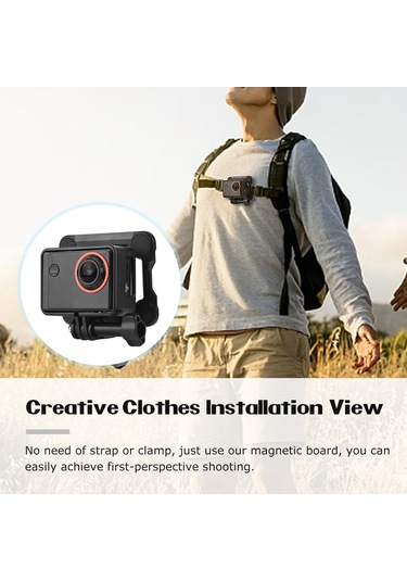 Yaozixa Gopro 10/9/8 Uyumlu Siyah Plastik Spor Kamera Tutucu, 20n Manyetik Tutma Gücü, Hızlı Montaj, Kol Saati Tasarımı İlk Perspektif Kaydı Siyah