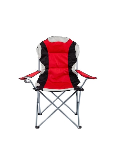 Hobi.co Deluxe Katlanır Kamp Plaj Ve Balıkçı Sandalyesi Kırmızı