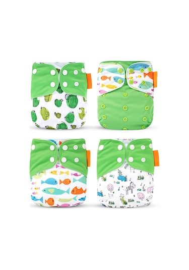 Skycity 4 Adet Yenidoğan Eğitim Bezi - Su Geçirmez, Yeniden Kullanılabilir, Yüksek Emici, Esnek Kumaş - Bebekler İçin Gezgin Ve Yürüyen Bebekler