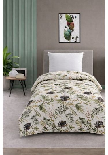 Tek Kişilik Pike Yatak Örtüsü %100 Pamuk 170x230 Sütlü Kahve