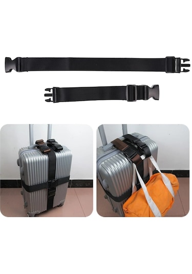 Siyah Renk Valiz Bavul Emniyet Kemeri 4 Adet En 4cm Siyah