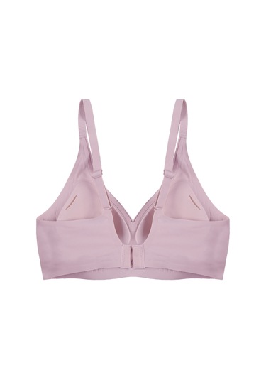 Balensiz Lazer Dikişsiz Kaplı Dekolteli Büstiyer Sütyen Pembe