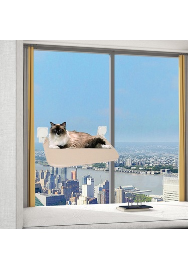 Suntek Kedi Pencere Tüneği Nefes Alabilir Yıkanabilir Bej