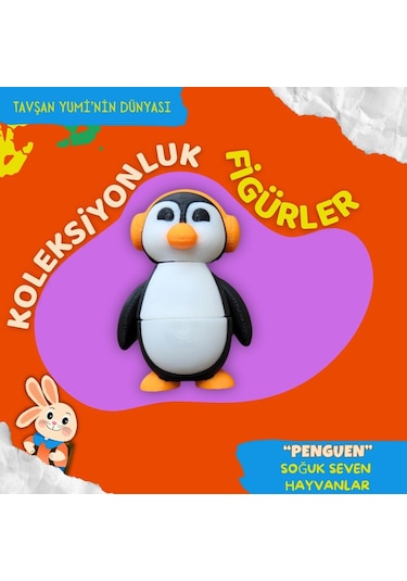 Tavşan Yumi Soğuk Seven Hayvanlar Koleksiyonu - 4 Parça 5-7 Cm Hareketli Oyuncaklar Ve Bilgilendirici Kartlat "