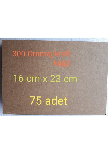 Kraft Karton 300 Gamaj 16 CM X 23 CM Ebat 75 Adetli Paket